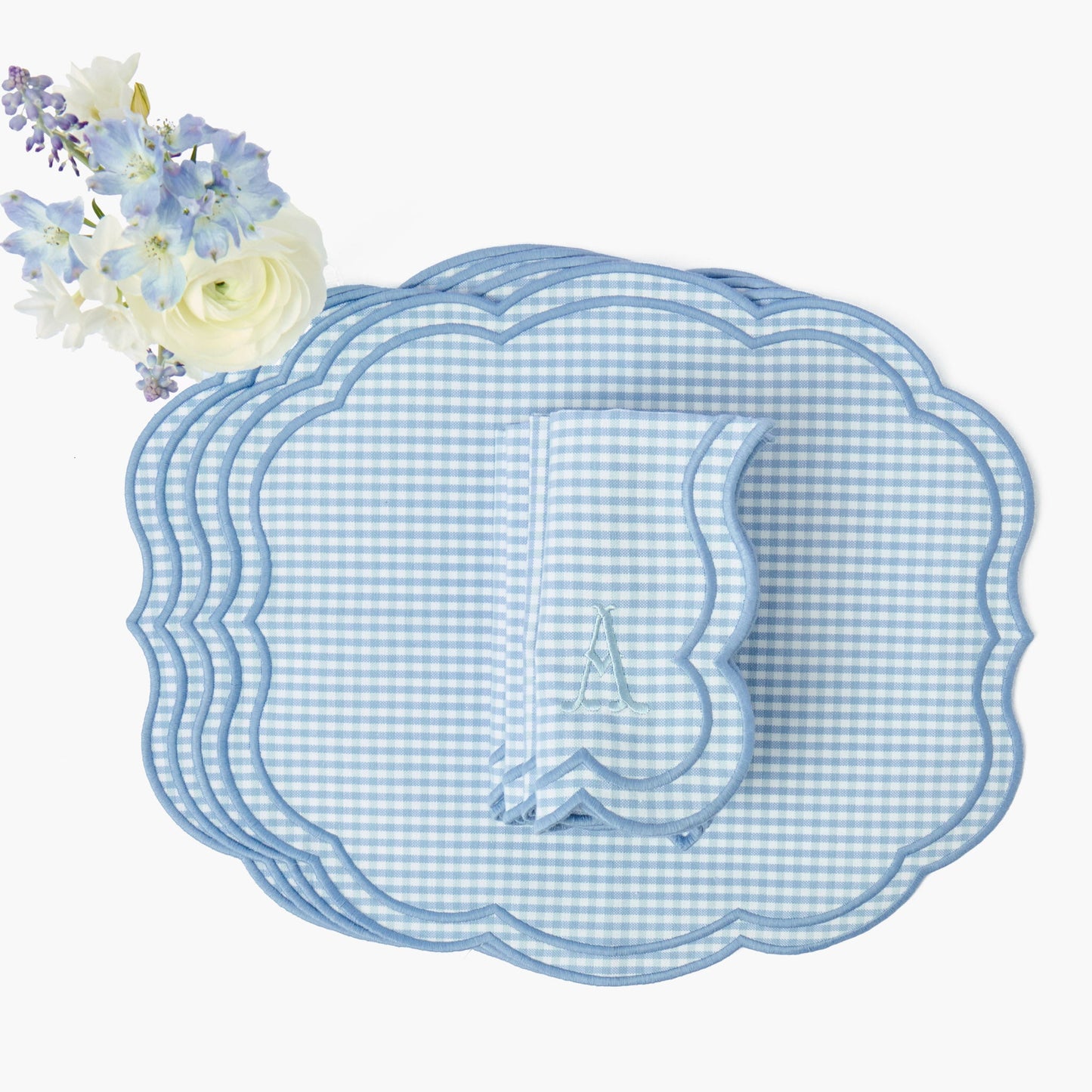 Blue Eloise Gingham Placemats (Set of 4)