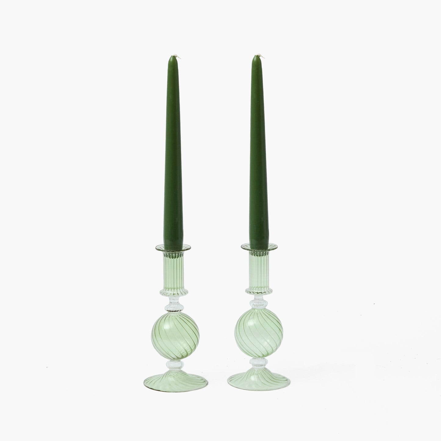 Olive Small Camille Candle Holders (Pair)