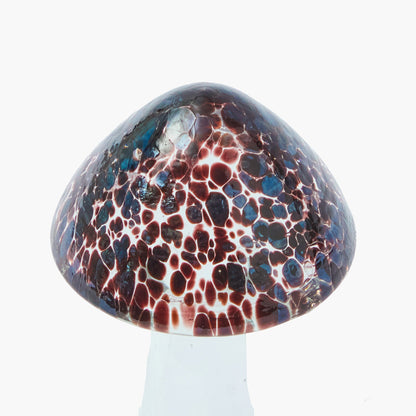 Speckled Brown Glass Mushroom (Pair) - 11cm