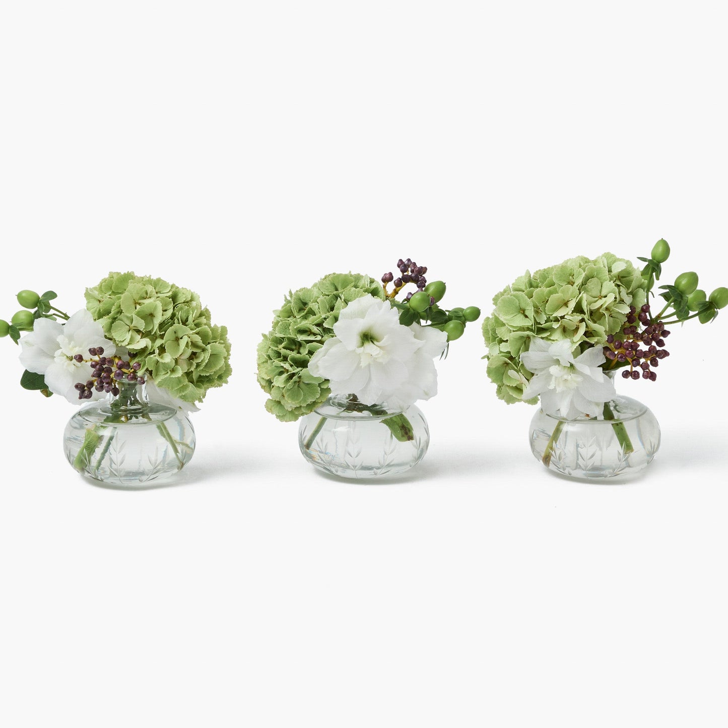 Engraved Vases (Trio)