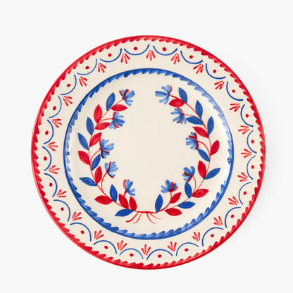 Blue & Red Josephine Starter Plate (Set of 4)