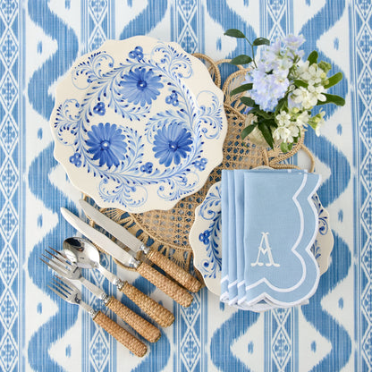 Blue Serena Appliqué Napkins (Set of 4)