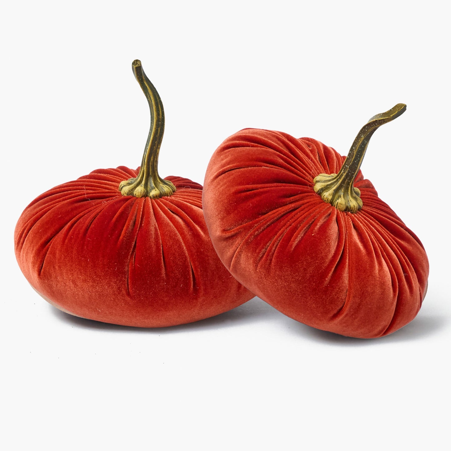Large Burnt Orange Velvet Pumpkin (Pair)