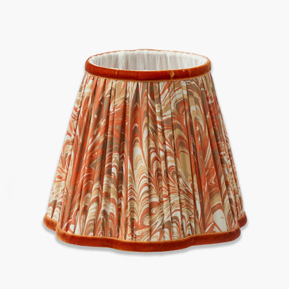 Square Rechargeable Lamp with Orange Marbled Shade (18cm)