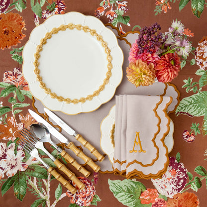 Putty Laurel Dinner & Starter Plates (Set of 8)