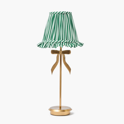 Forest Green Striped Ruffle Lampshade (18cm)