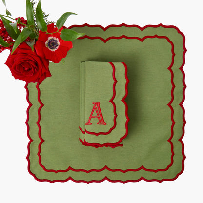 Green & Red Sylvia Napkins (Set of 4)