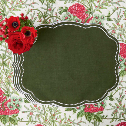 Forest Green Eloise Linen Placemats (Set of 4)