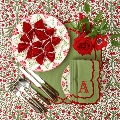 Green & Red Sylvia Napkins (Set of 4)