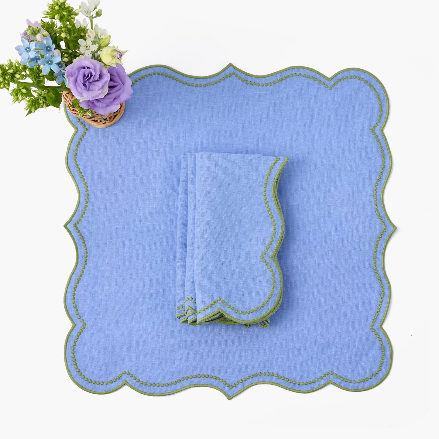 Bluebell & Green Eloise Linen Napkins (Set of 4)