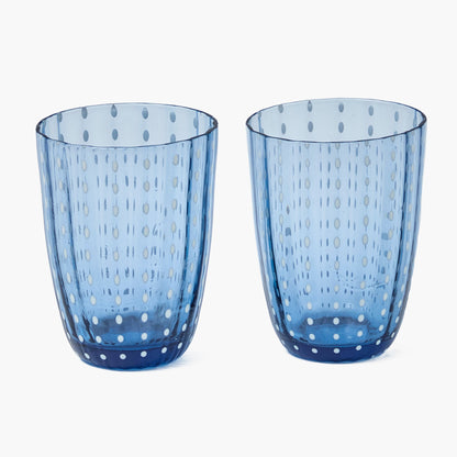 Blue Speckle Water Glasses (Set of 6)