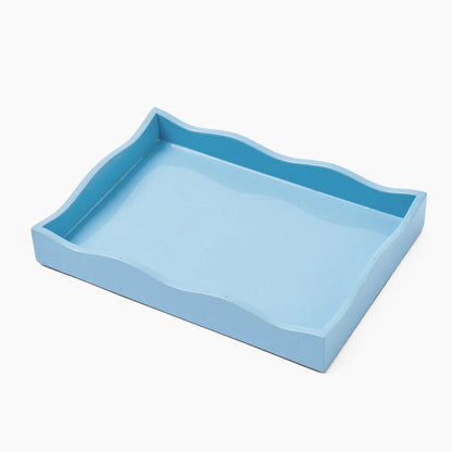 Small Blue Lacquer Wave Tray