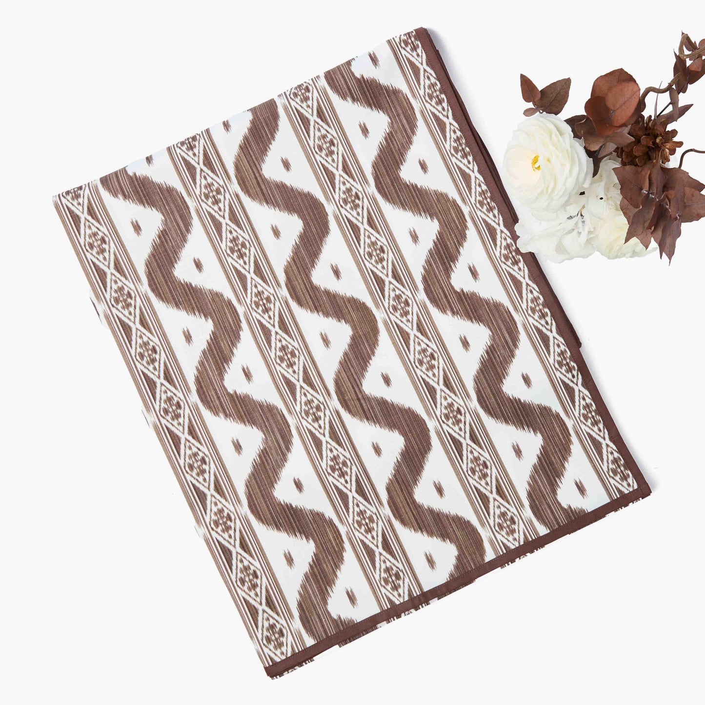 Chocolate Ikat Tablecloth