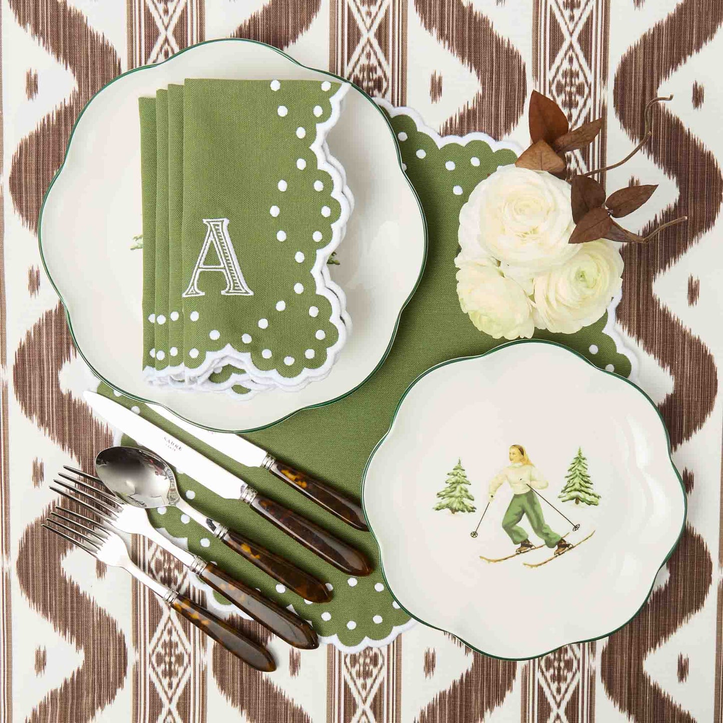 Chocolate Ikat Tablecloth
