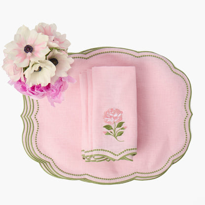 Pink & Green Eloise Linen Placemats (Set of 4)