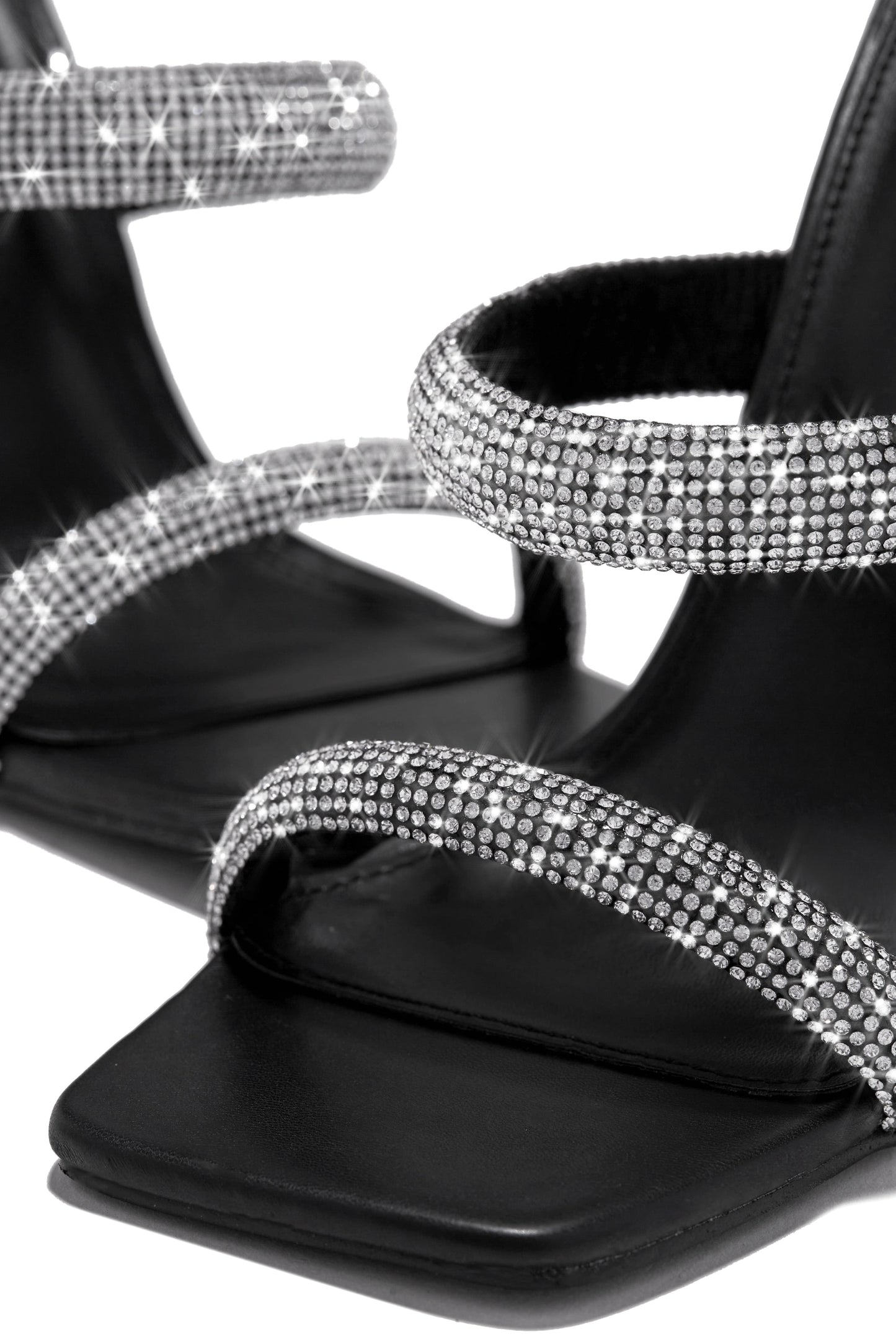 Make A Wish Embellished Triangle Block Heel Mules - Black