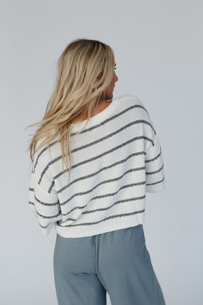 Coastal Stripe Top - Cream - Pre Order